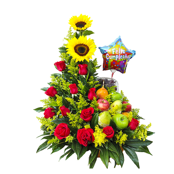 Fruteros Rosas y Girasoles