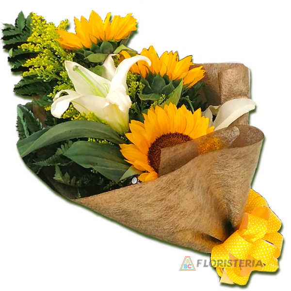 girasoles y lirios - ramillete